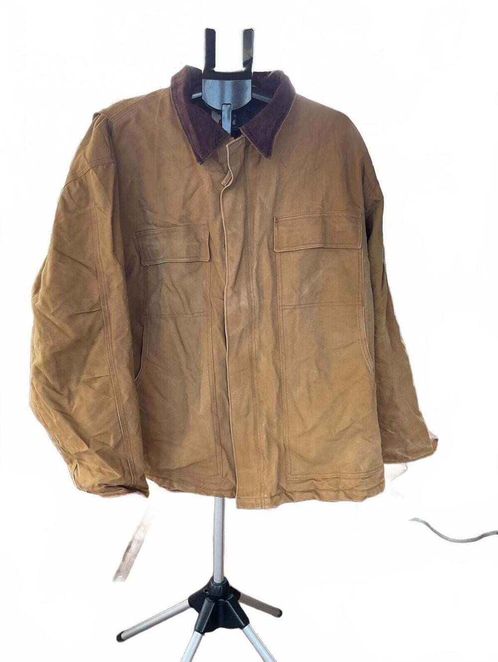 Vintage Raw Blue Nu Realms Brown Duck Canvas Work Jacket - Mens 2XL Quilt Lined